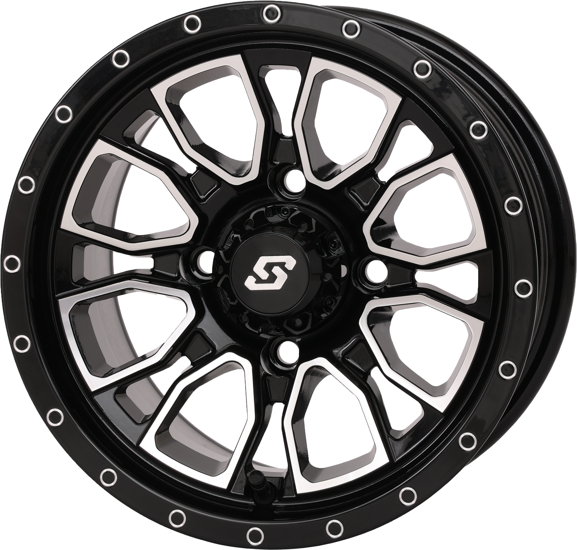 Fusion Wheel 12x7 5+2 4/110 Gloss Blk/Machined