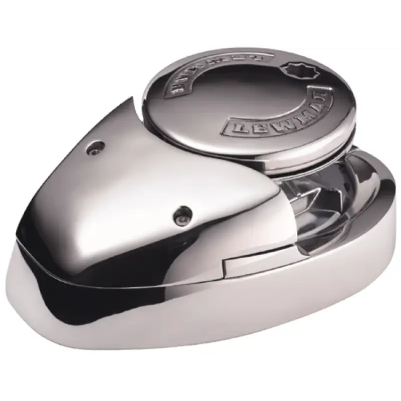 Polished metal winch from Lewmar kit for RV parts & accessories or truck parts