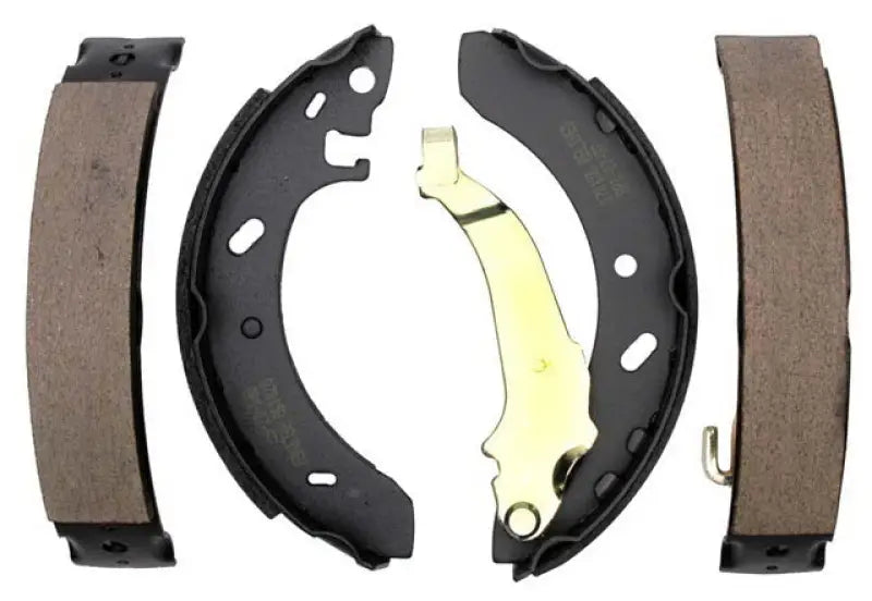 Automotive drum brake shoe set.