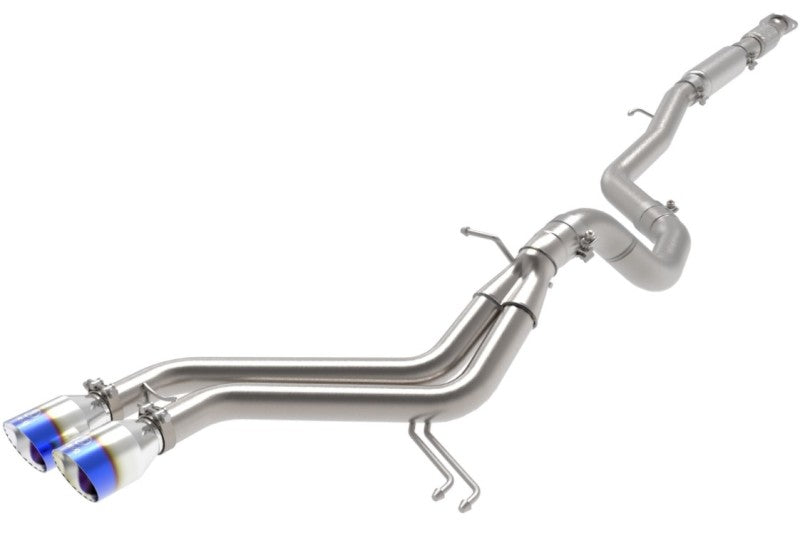 aFe 49-37018-L aFe Takeda 2-1/2in SS-304 Cat-Back Exhausts w/ Blue Flame Tips 13-17 Hyundai Veloster L4-1.6L