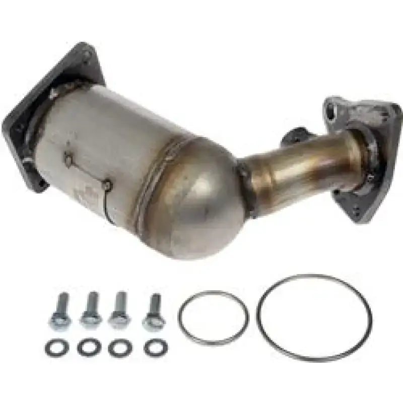 Automotive catalytic converter with flanges for Dorman Manifold Converter and manifold replacement