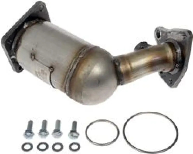 Automotive catalytic converter with flanges for Dorman Manifold Converter and manifold replacement