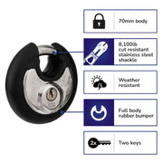 673-70001 Hampton Prod 2-13/16’ Comm Ss Discus - Padlock