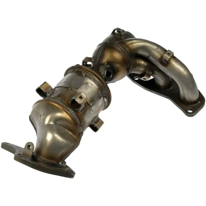 Metallic Dorman exhaust manifold with catalytic converter for enhanced exhaust performance