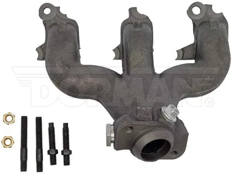 Dark gray Dorman exhaust manifold with mounting hardware for Ford from Dorman exhaust kit