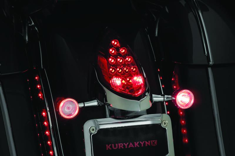 Kuryakyn 3128 Kuryakyn Rear Turn Signal & License Plate Mount Indian Chrome - 3128