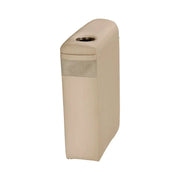 Beige trash receptacle with metal accent from Taylor Made LCI LFT RTM arm series