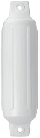 White cylindrical twin eye fender for boats in Polyform 3.5 X 12.8 size