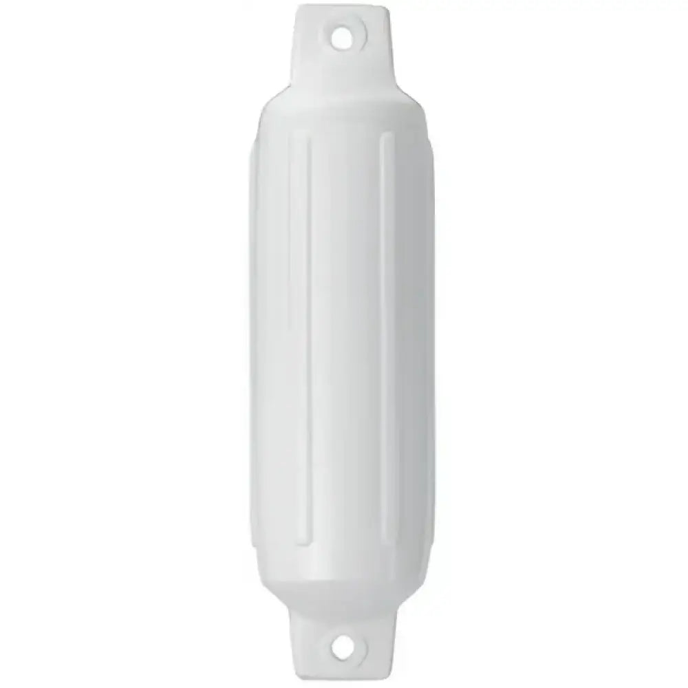 White cylindrical twin eye fender for boats in Polyform 3.5 X 12.8 size