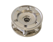 Silver Lewmar V8 14mm gypsy assembly with metallic gear wheel