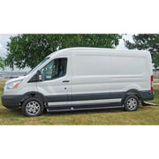 White 2019 Ford Transit 350 high roof cargo van with secure storage