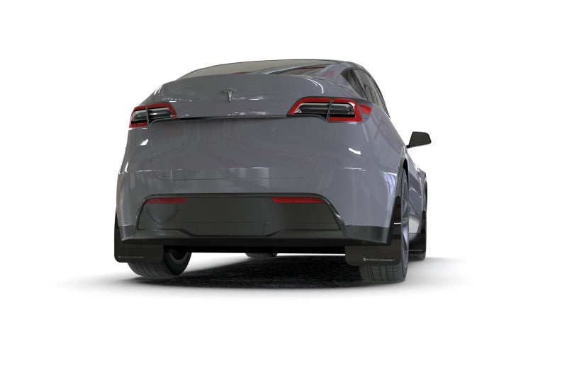 Rally Armor MF72-UR-BLK/MBK Rally Armor 20-22 Tesla Model Y Black Mud Flap - Metallic Black Logo