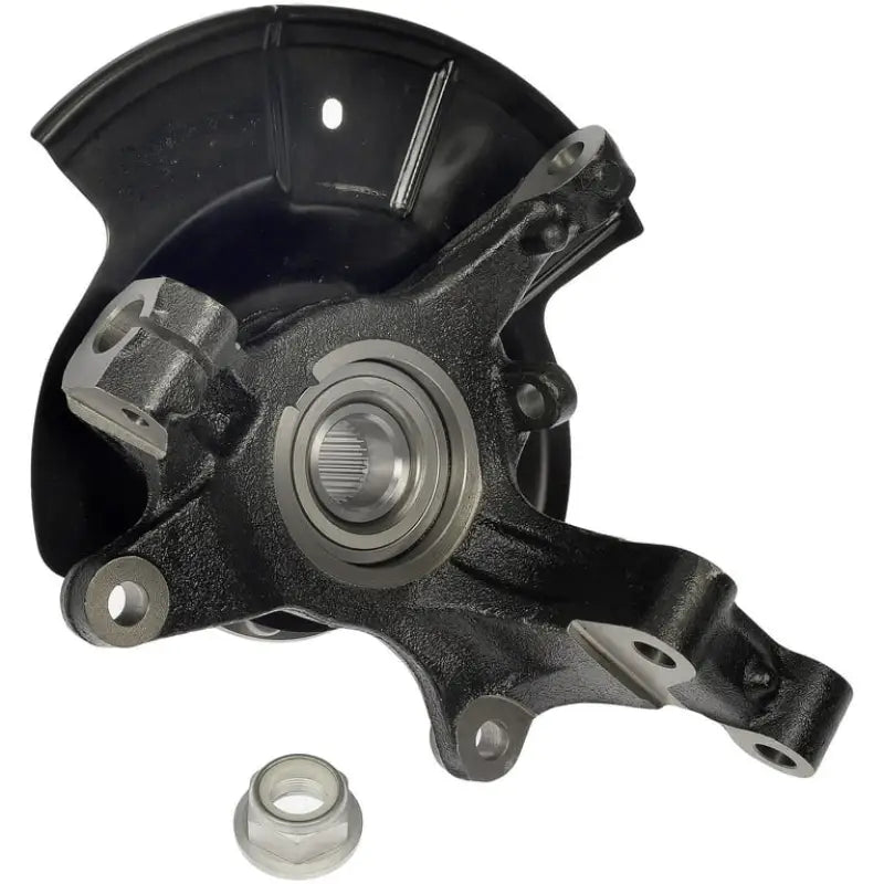 Black metal Dorman Knuckle with bearing and nut that exceeds OEM specs for proper fit
