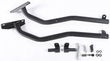 Black matte black motorcycle saddlebag support brackets for hard luggage mounting hardware