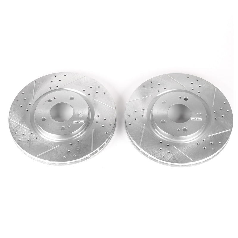 PowerStop JBR1109XPR Power Stop 03-06 Mitsubishi Lancer Front Evolution Drilled & Slotted Rotors - Pair