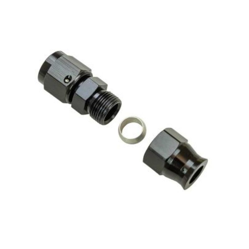 Moroso 65353 Moroso Aluminum Fitting Adapter 6AN Female to 3/8in Tube Compression - Black - 65353