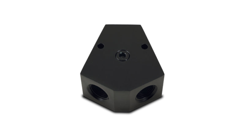 Vibrant 10822 Vibrant Billet Aluminum Y-Block Fitting with 1/8in NPT Port - 1/2in NPT x 1/2in NPT x 1/2in NPT - 10822