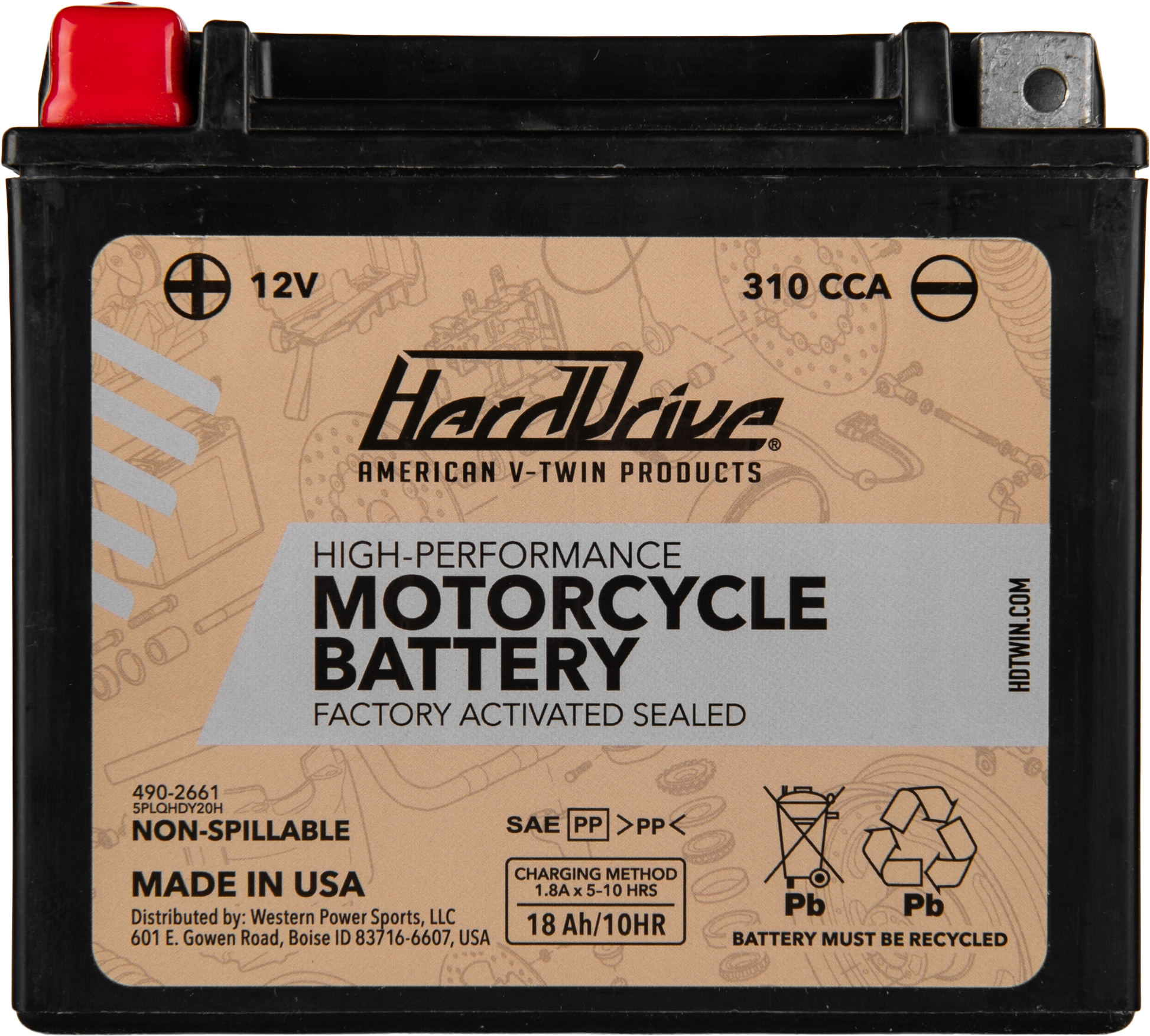 Harddrive AGM Sealed Battery HRDM72RBH - High Perform YTX20H Cca 310