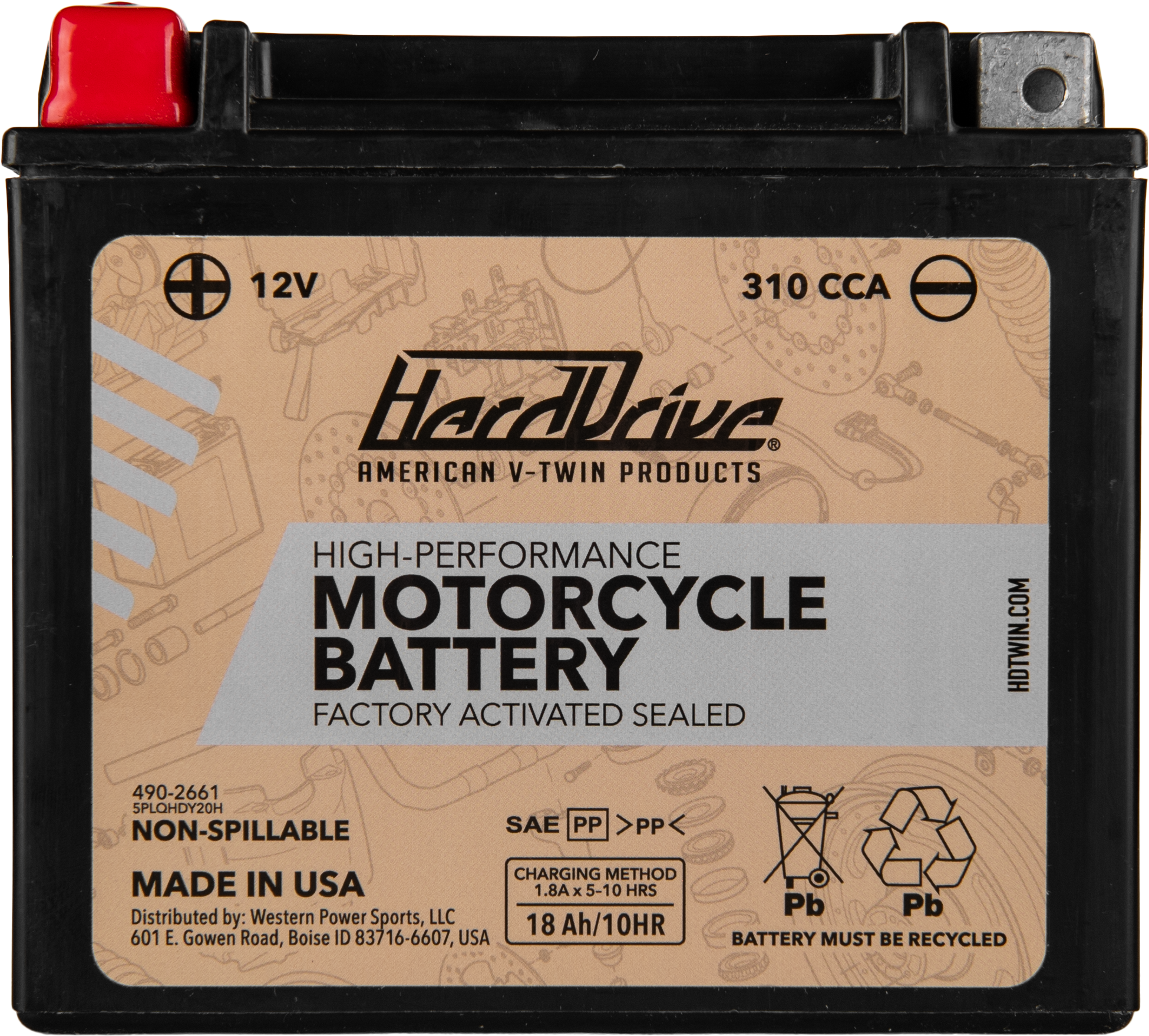 Harddrive AGM Sealed Battery HRDM72RBH - High Perform YTX20H Cca 310
