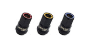 Wheel Mate HR3805BY HR3805BY Muteki HR38 Open End Lug Nuts 12x1.25 Black Chrome / Yellow Ring