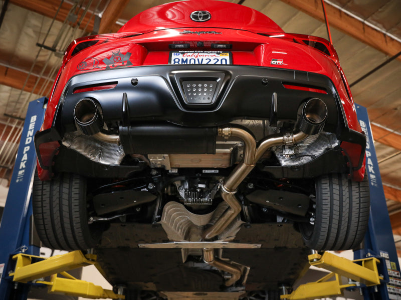aFe 49-36043-C aFe POWER Takeda 2020 Toyota Supra L6-3.0L (t) 3in-2.5in 304 SS CB Exhaust Carbon Tips