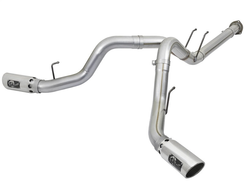 aFe 49-03092-P aFe ATLAS 4in DPF-Back Alum Steel Exhaust System w/Polished Tip 2017 Ford Diesel Trucks V8-6.7L (td)