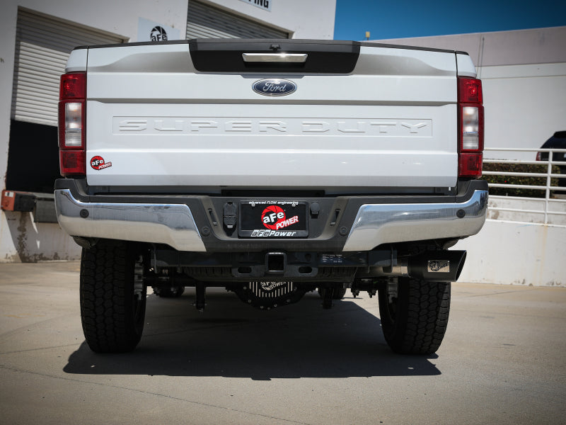 aFe 49-43116NM-B aFe Apollo GT Series 3-1/2in 409 SS Axle-Back Exhaust 17-20 Ford F-250/F-350 Black Tips w/o Muffler