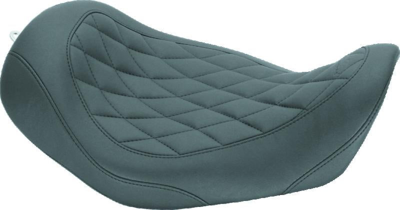 Mustang Motorcycle 76704 Mustang 06-17 Harley Dyna Wide Tripper Solo Seat Diamond Stitch- Black