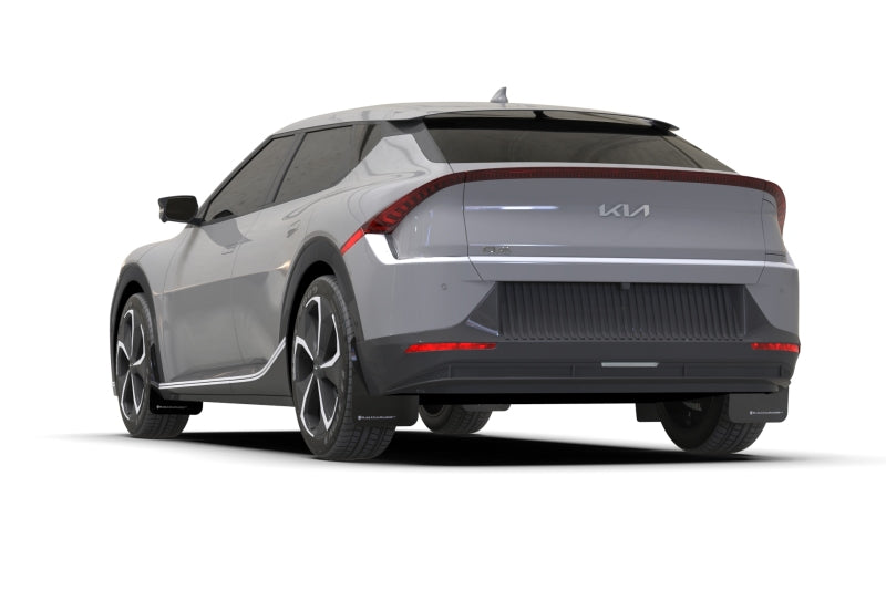 Rally Armor MF91-UR-BLK-DGRY Rally Armor 22-23 Kia EV6 Black UR Mud Flap Dark Grey Logo