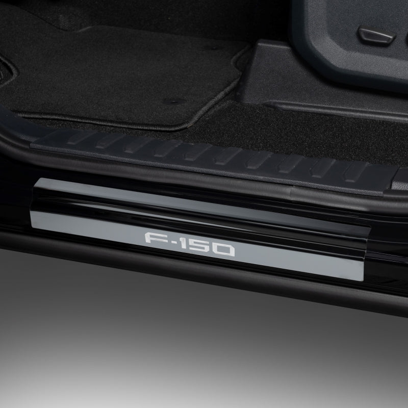 Putco 95145BPFD Putco 15-20 Ford F-150 - Regular Cab &amp; SuperCab w/ F-150 Etching (2pcs) Black Platinum Door Sill - 95145BPFD