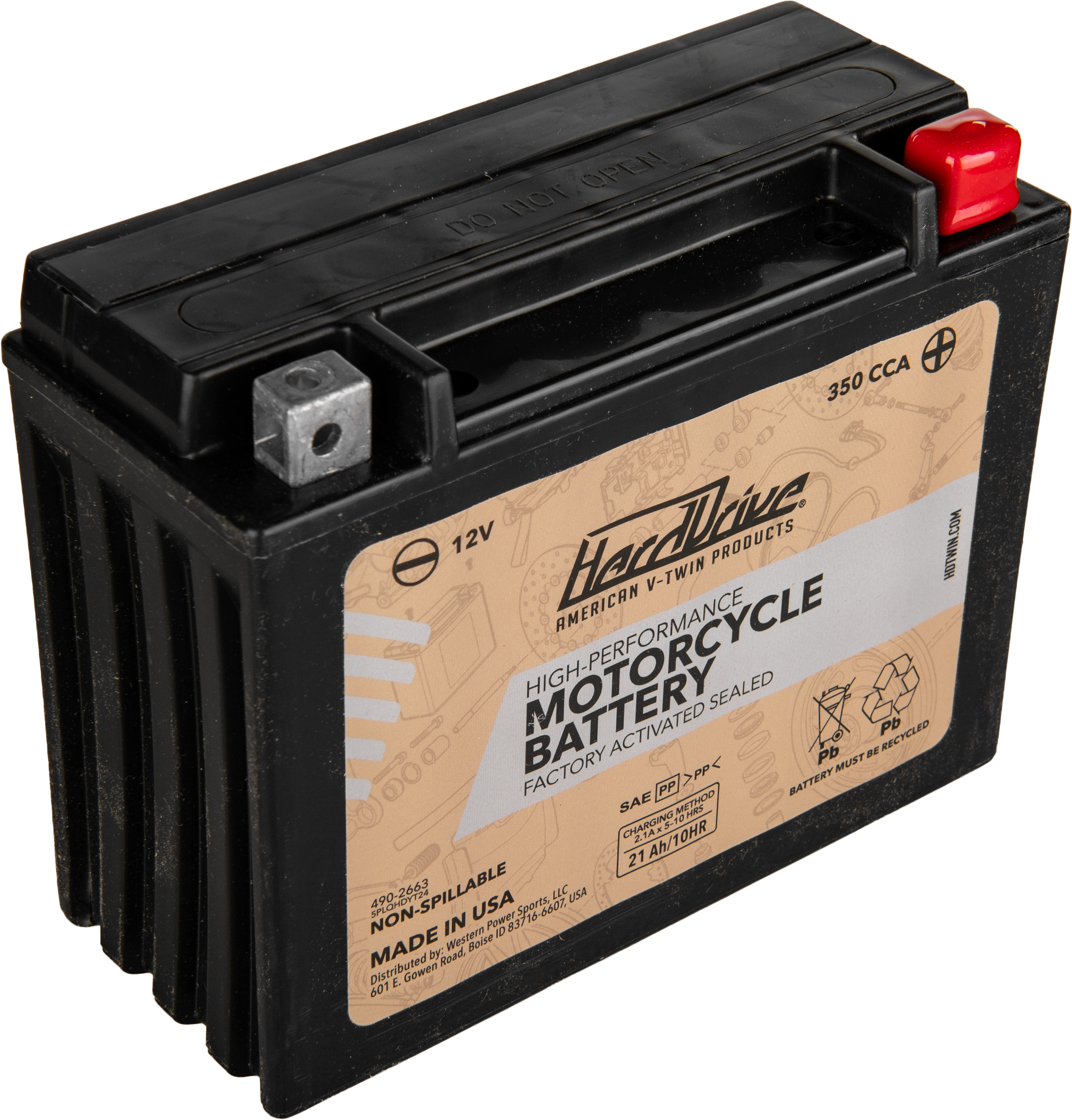 Harddrive AGM Sealed Battery HRDM7250H - High Perform YTX24HL Cca 350