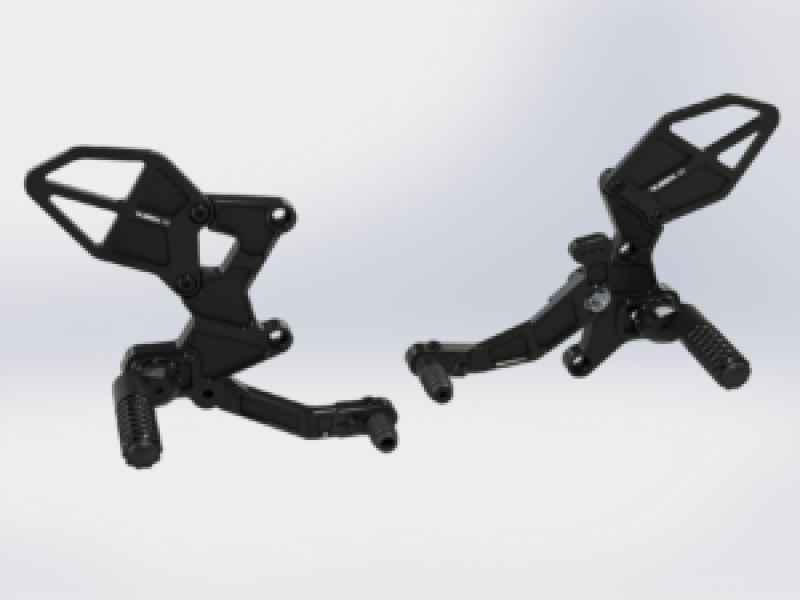 Vortex Racing 18-24 Kawasaki EX400 Ninja 400 R Rear Set- Black - Vortex Racing