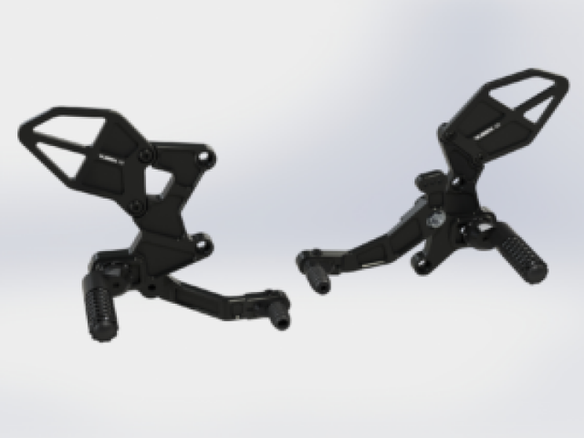 Vortex Racing 18-24 Kawasaki EX400 Ninja 400 R Rear Set- Black - Vortex Racing