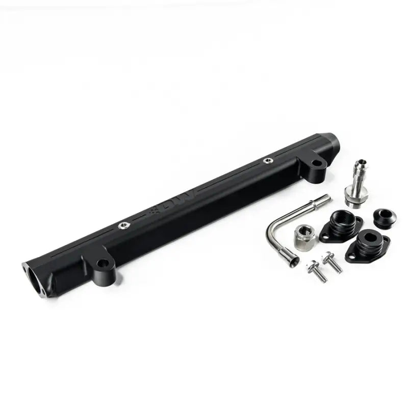 Black Deatschwerks fuel rails with fittings for Mitsubishi Evo 10 engine upgrade