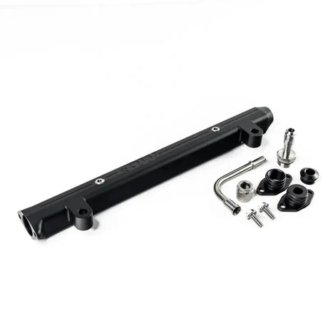 Black Deatschwerks fuel rails with fittings for Mitsubishi Evo 10 engine upgrade