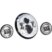 LETRIC LIGHTING CO 7" Led Hdlgt Pass Lamp Kit Chr W/ Mnt Adapter for Powersports