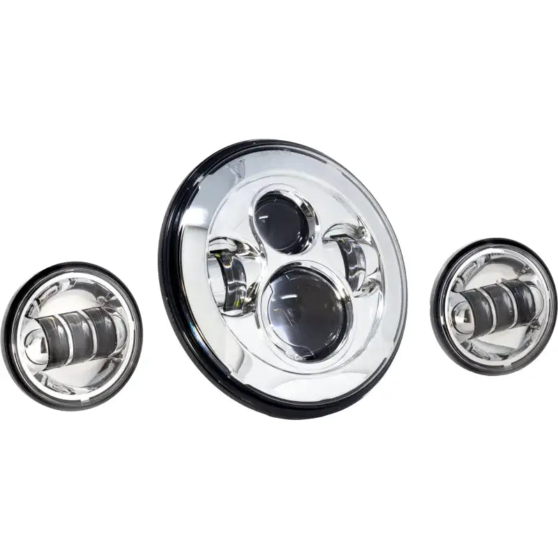 LETRIC LIGHTING CO 7" Led Hdlgt Pass Lamp Kit Chr W/ Mnt Adapter for Powersports