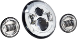 LETRIC LIGHTING CO 7" Led Hdlgt Pass Lamp Kit Chr W/ Mnt Adapter for Powersports