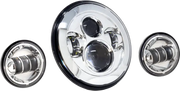 LETRIC LIGHTING CO 7" Led Hdlgt Pass Lamp Kit Chr W/ Mnt Adapter for Powersports