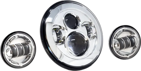 LETRIC LIGHTING CO 7" Led Hdlgt Pass Lamp Kit Chr W/ Mnt Adapter for Powersports