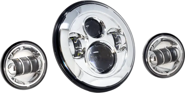 LETRIC LIGHTING CO 7" Led Hdlgt Pass Lamp Kit Chr W/ Mnt Adapter for Powersports