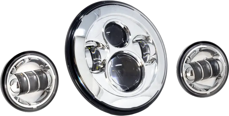 LETRIC LIGHTING CO 7" Led Hdlgt Pass Lamp Kit Chr W/ Mnt Adapter for Powersports