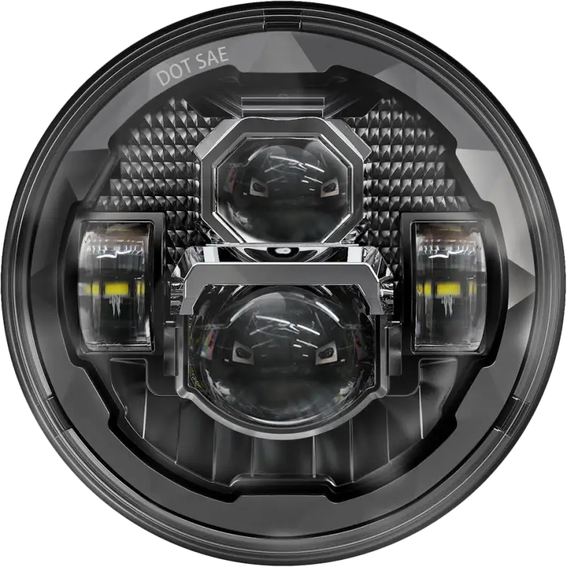 Round LED headlight from Rugged Ultra View 7 inch led headlight rugged style