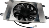 Silver-framed cooling fan with black blades for ATV UTV cooling, direct OEM replacement