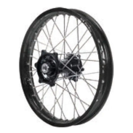 70-1093SB Dubya Front Wheel 1.40 X 17 Silver Haan Hub Black Rim - Wheels