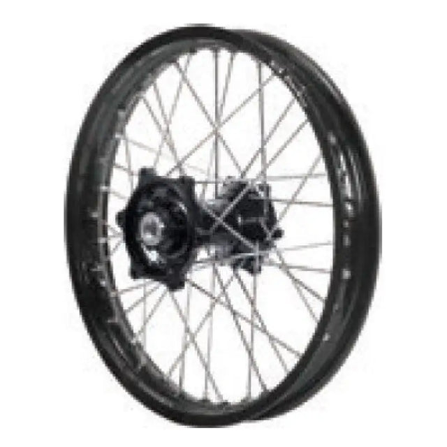 70-1093SB Dubya Front Wheel 1.40 X 17 Silver Haan Hub Black Rim - Wheels