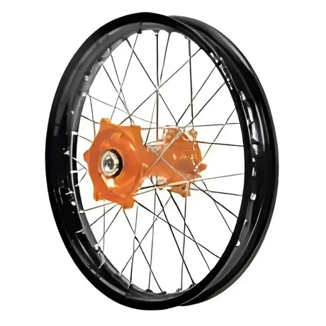 70-1094RB Dubya Rear Wheel 1.60 X 14 Red Haan Hub Black Rim - Wheels