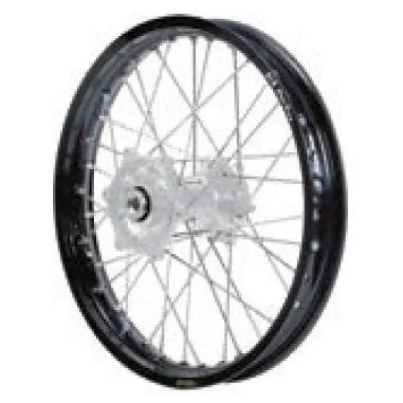 70-3000SB-A60 Dubya Front Wheel 1.60 X 21 Silver Haan Hub Black A60 Rim - Wheels