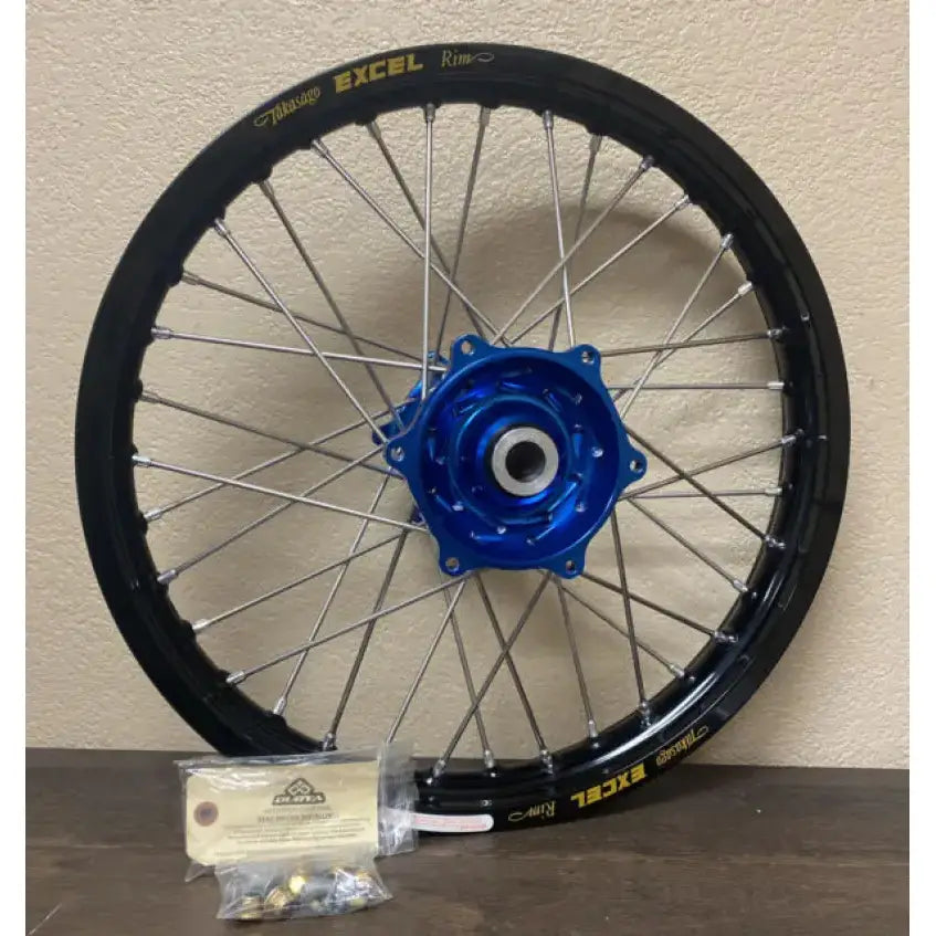 70-3119DB Dubya Rear Wheel 2.15 X 19 Blue Haan Hub Black Rim - Wheels