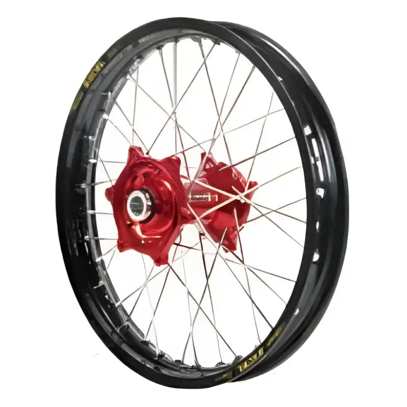 70-3152RS Dubya Rear Wheel 1.85 X 19 Red Haan Hub Silver Rim - Wheels
